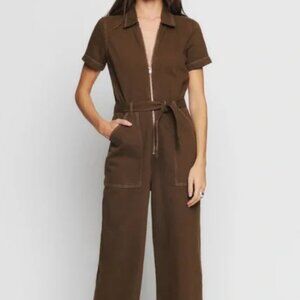 Reformation Cassidy Jumpsuit Brown XS